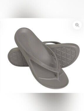 NWT Lightfeet Arch Support Flip Flops Coastal Grey US W8 Orthotic Sandals